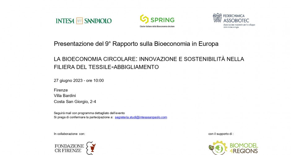 Presentazione del 9° Rapporto sulla Bioeconomia in Europa